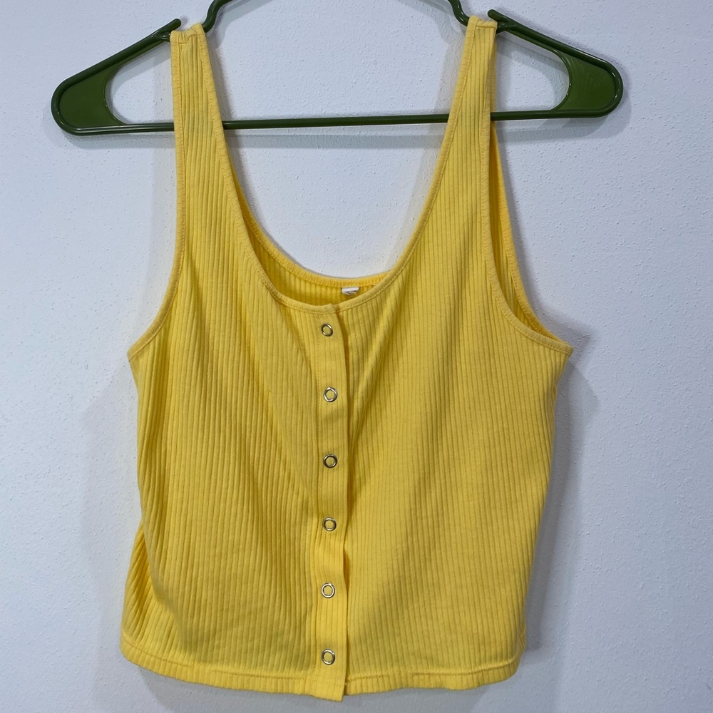 Yellow tank from H&M with buttons worn a few times